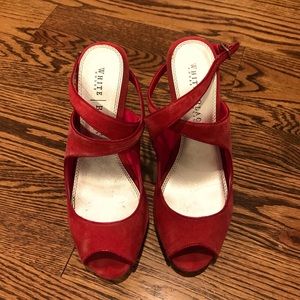 White House Black Market Red High Heels Size 9